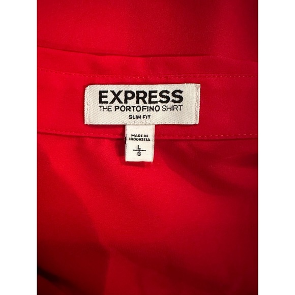 Express Portofino Button Down Red Shirt. Size Large - Picture 7 of 10